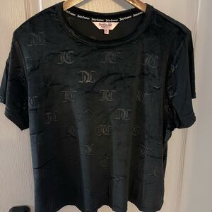 Juicy Couture Black Embossed Short Sleeve Tee